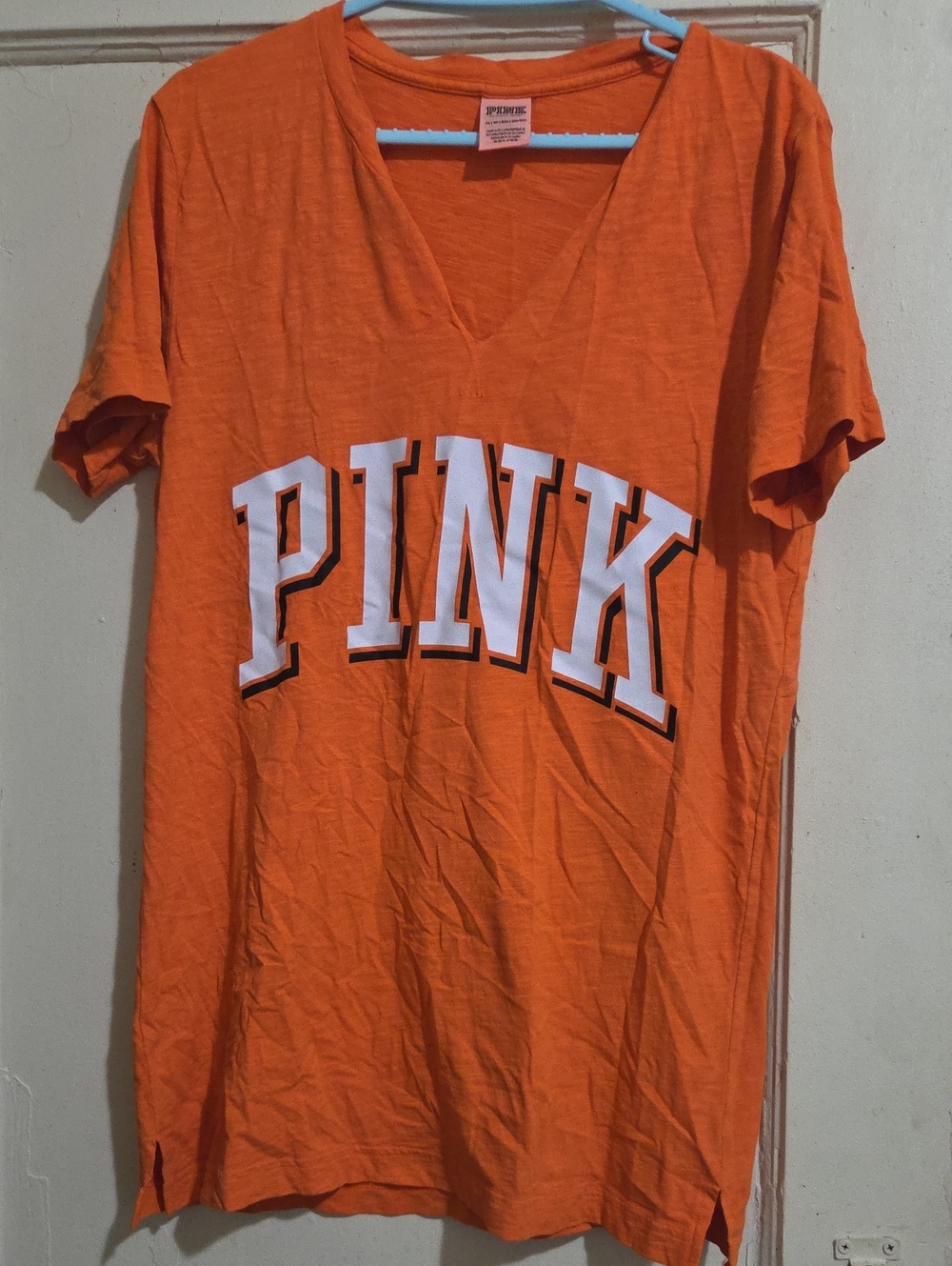 PINK Victoria's Secret Orange V-Neck Tee